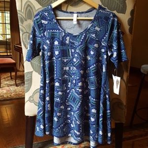 Blue Lularoe top